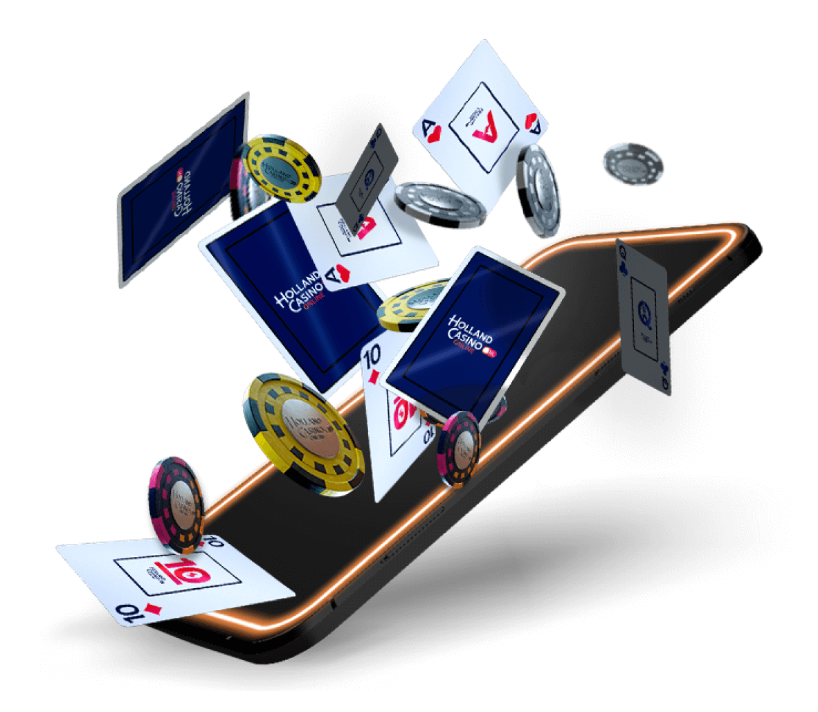 Twee telefoons met het pokerplatform van Holland Casino Online